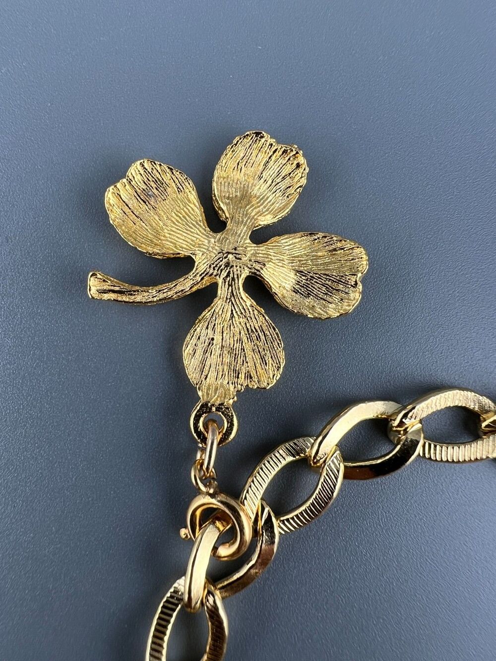 Vintage Germany Charm Bracelet Gold Tone Curb Link Good Luck Clover Mandolin - Picture 10 of 14